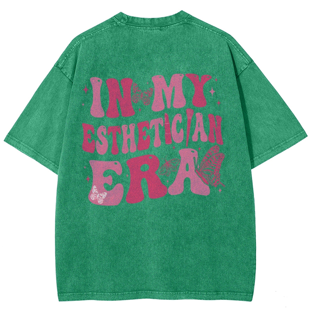 My Esthetician Era Unisex Fit Washed T-Shirt Customscool