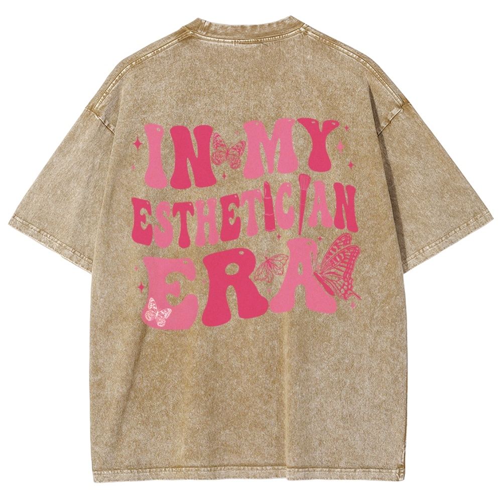My Esthetician Era Unisex Fit Washed T-Shirt Customscool