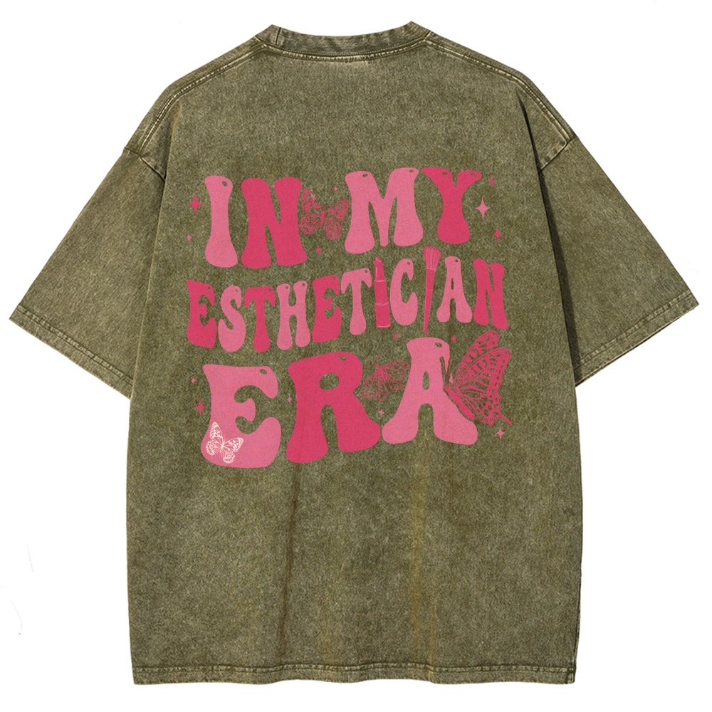 My Esthetician Era Unisex Fit Washed T-Shirt Customscool