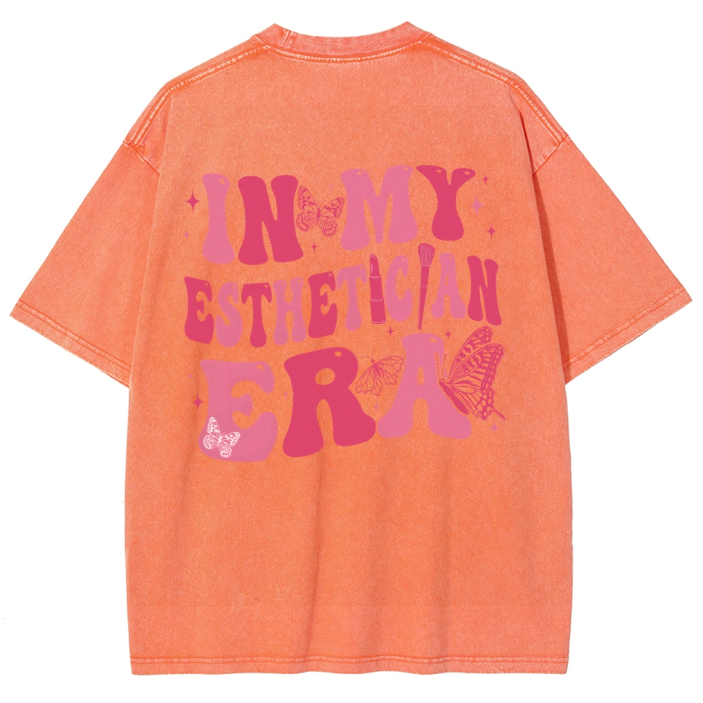 My Esthetician Era Unisex Fit Washed T-Shirt Customscool