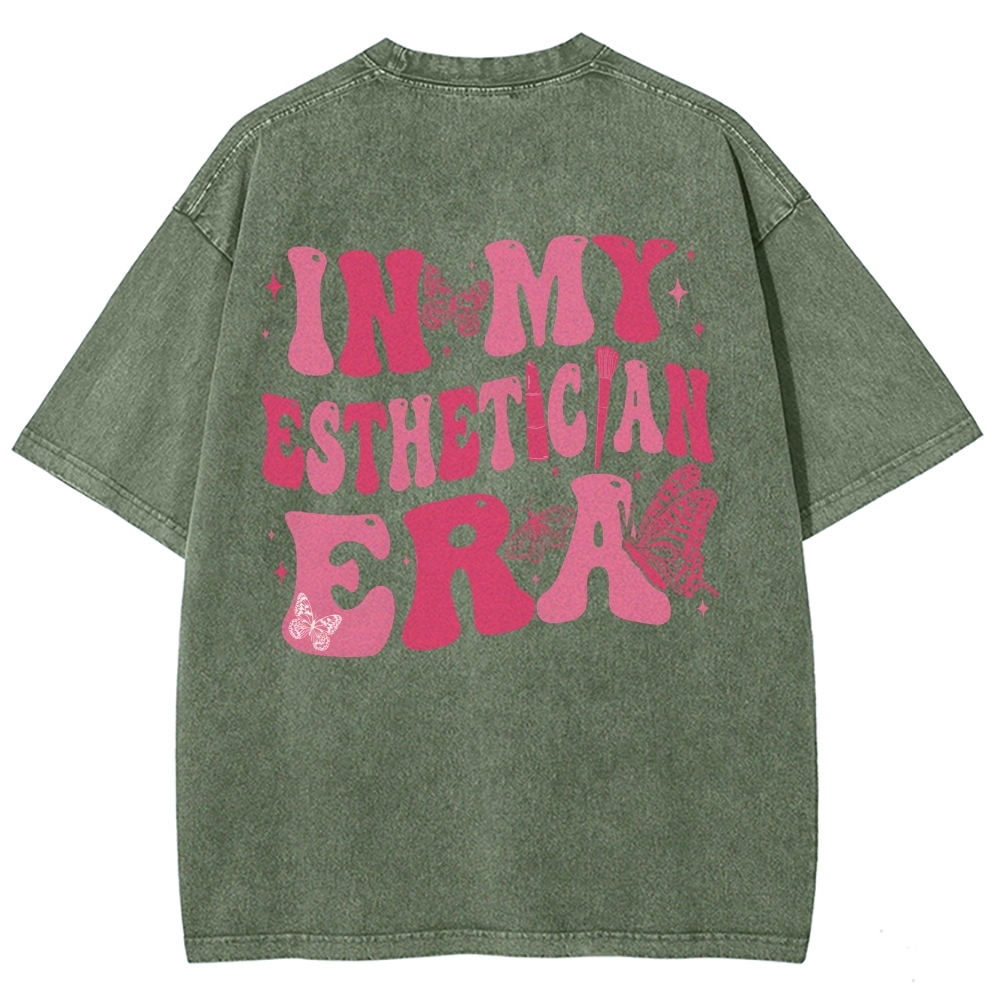 My Esthetician Era Unisex Fit Washed T-Shirt Customscool