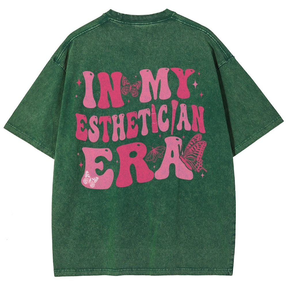 My Esthetician Era Unisex Fit Washed T-Shirt Customscool