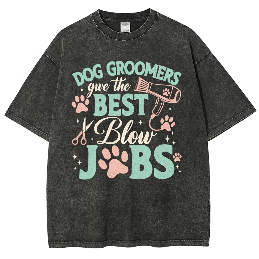 Dog Groomers Unisex Fit Washed T-Shirt Customscool