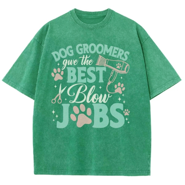 Dog Groomers Unisex Fit Washed T-Shirt Customscool
