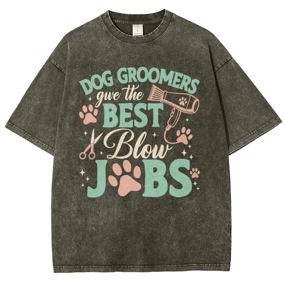 Dog Groomers Unisex Fit Washed T-Shirt Customscool
