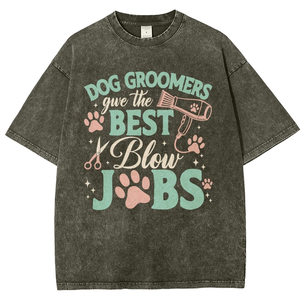 Dog Groomers Unisex Fit Washed T-Shirt Customscool