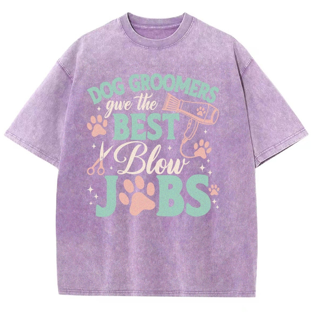 Dog Groomers Unisex Fit Washed T-Shirt Customscool