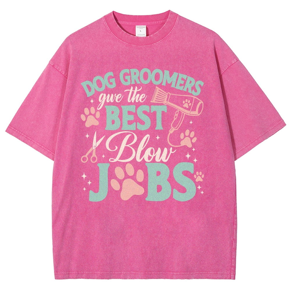 Dog Groomers Unisex Fit Washed T-Shirt Customscool