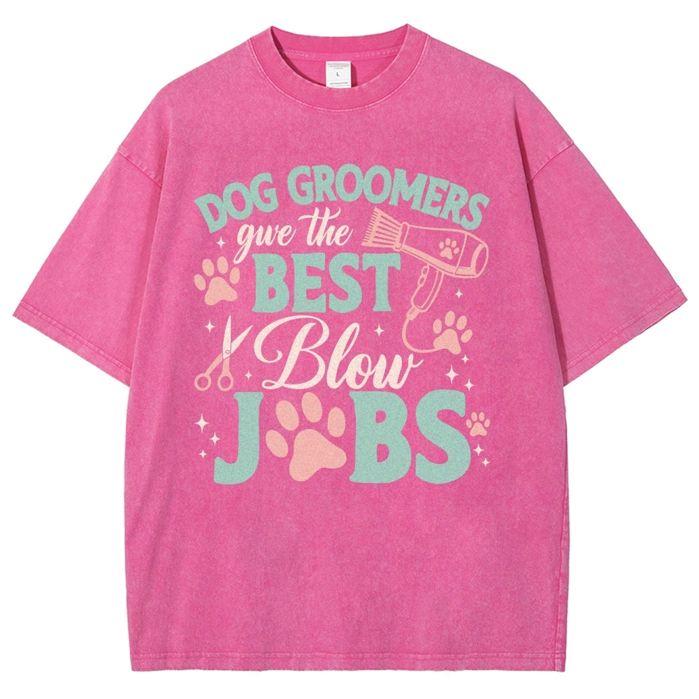 Dog Groomers Unisex Fit Washed T-Shirt Customscool