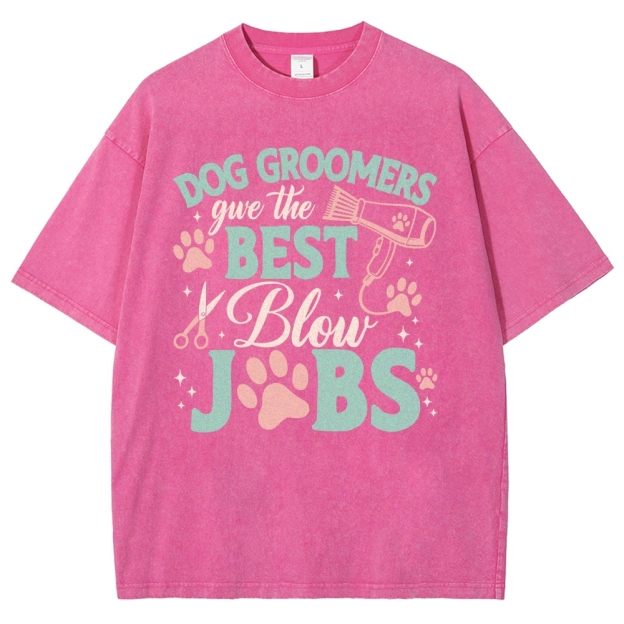 Dog Groomers Unisex Fit Washed T-Shirt Customscool
