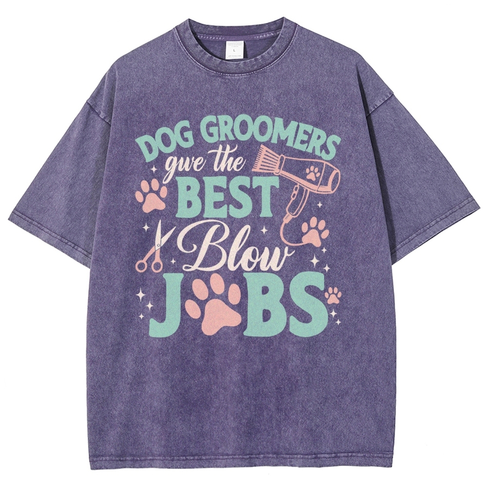 Dog Groomers Unisex Fit Washed T-Shirt Customscool