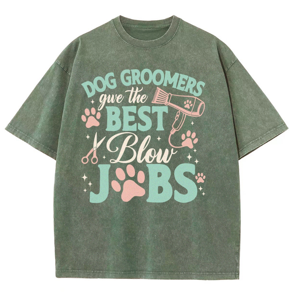 Dog Groomers Unisex Fit Washed T-Shirt Customscool