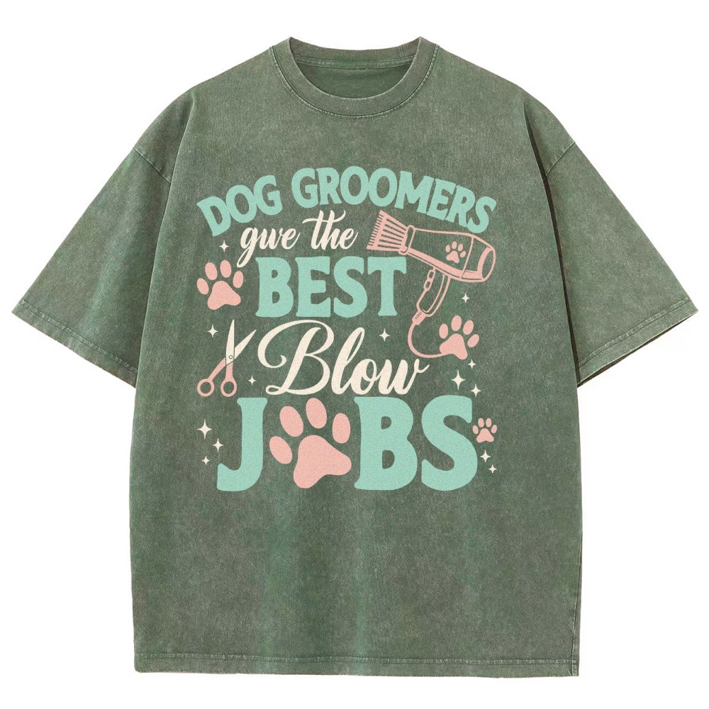 Dog Groomers Unisex Fit Washed T-Shirt Customscool