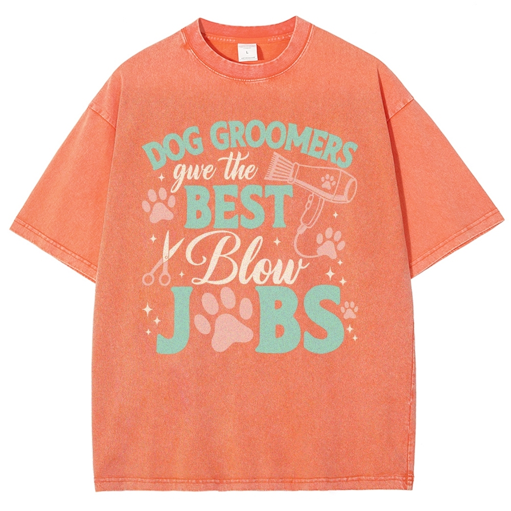 Dog Groomers Unisex Fit Washed T-Shirt Customscool
