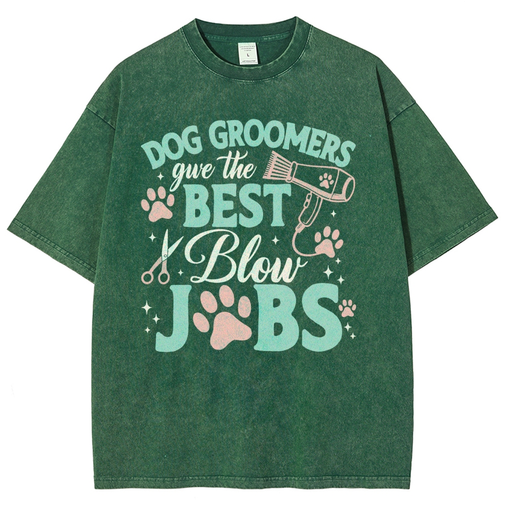 Dog Groomers Unisex Fit Washed T-Shirt Customscool