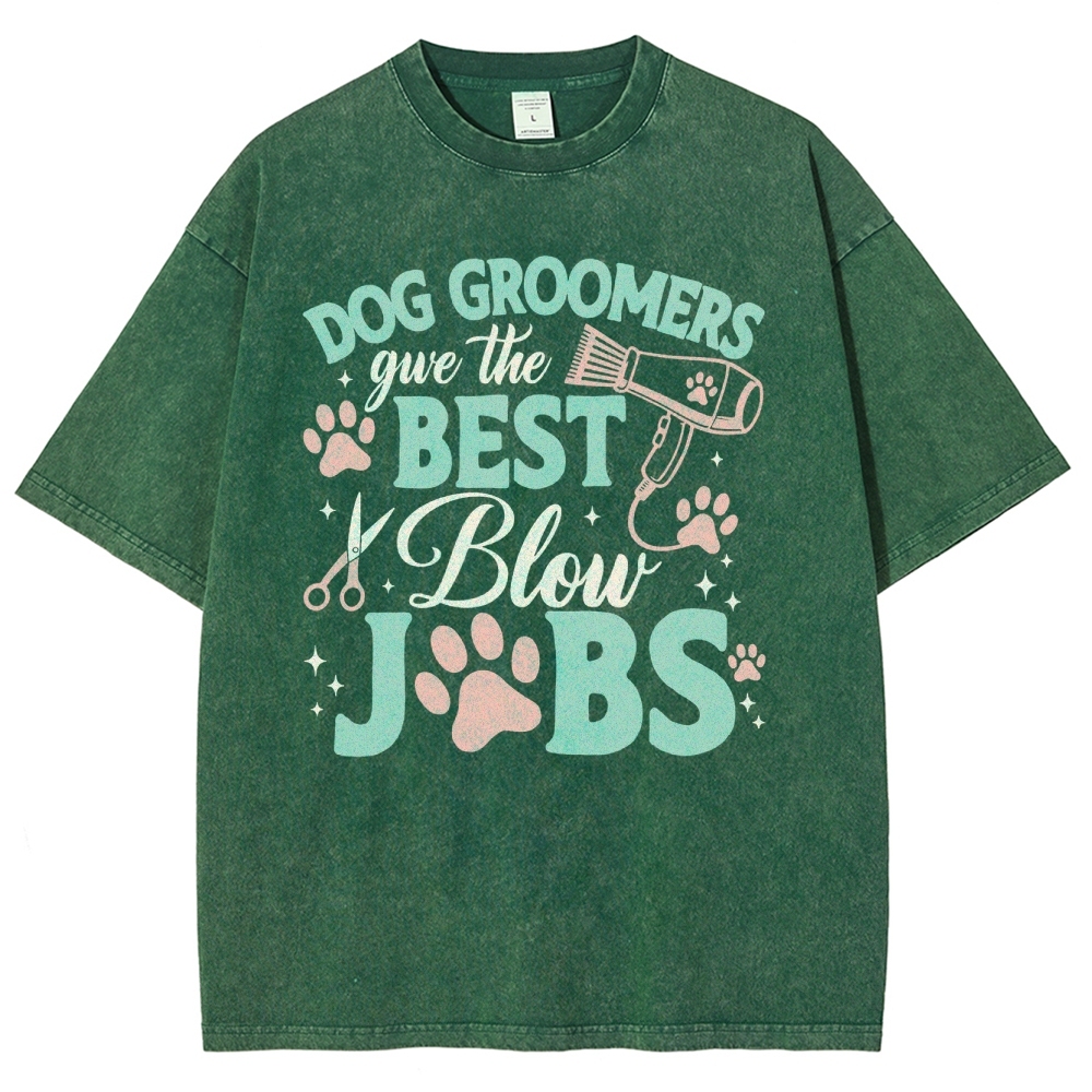 Dog Groomers Unisex Fit Washed T-Shirt Customscool
