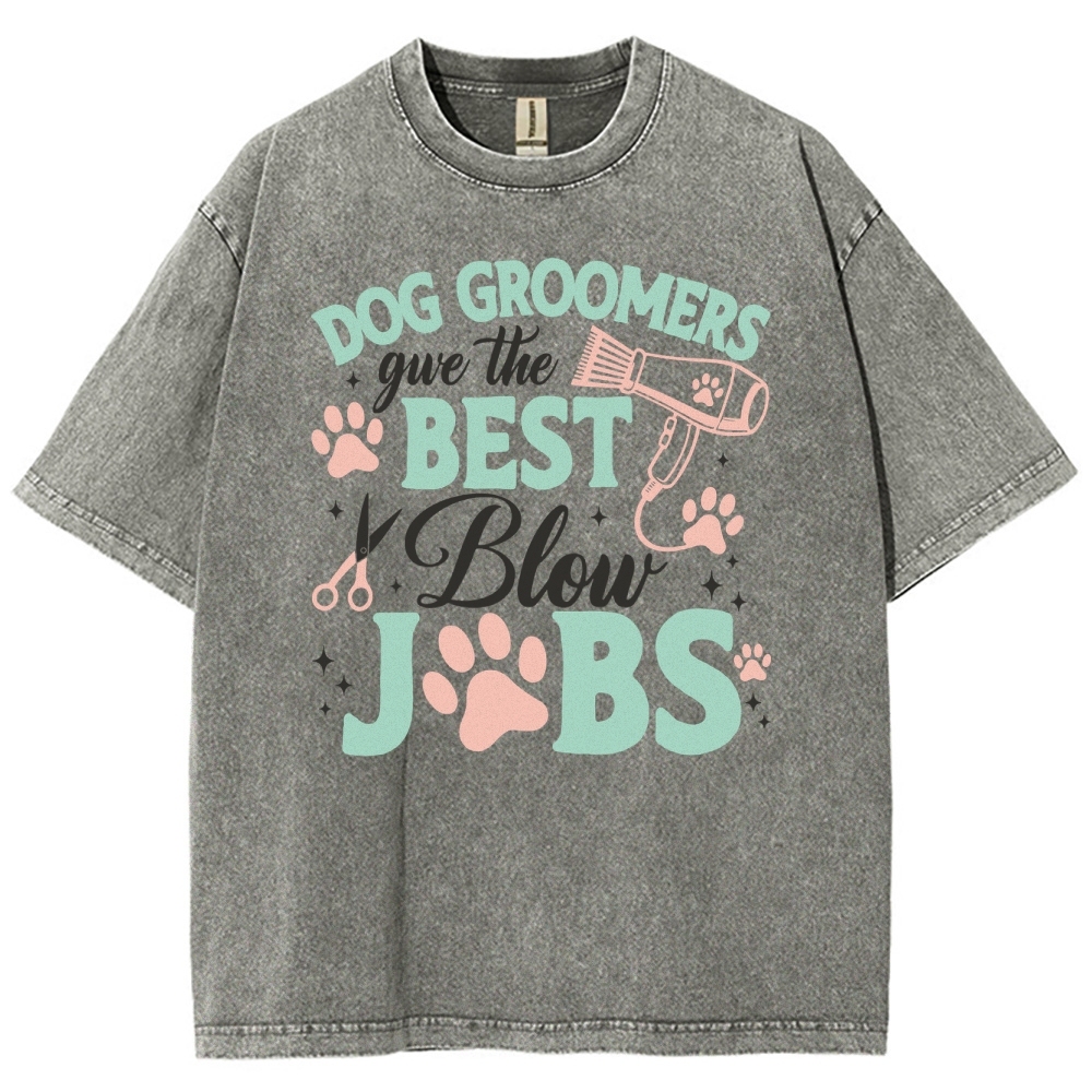 Dog Groomers Unisex Fit Washed T-Shirt Customscool