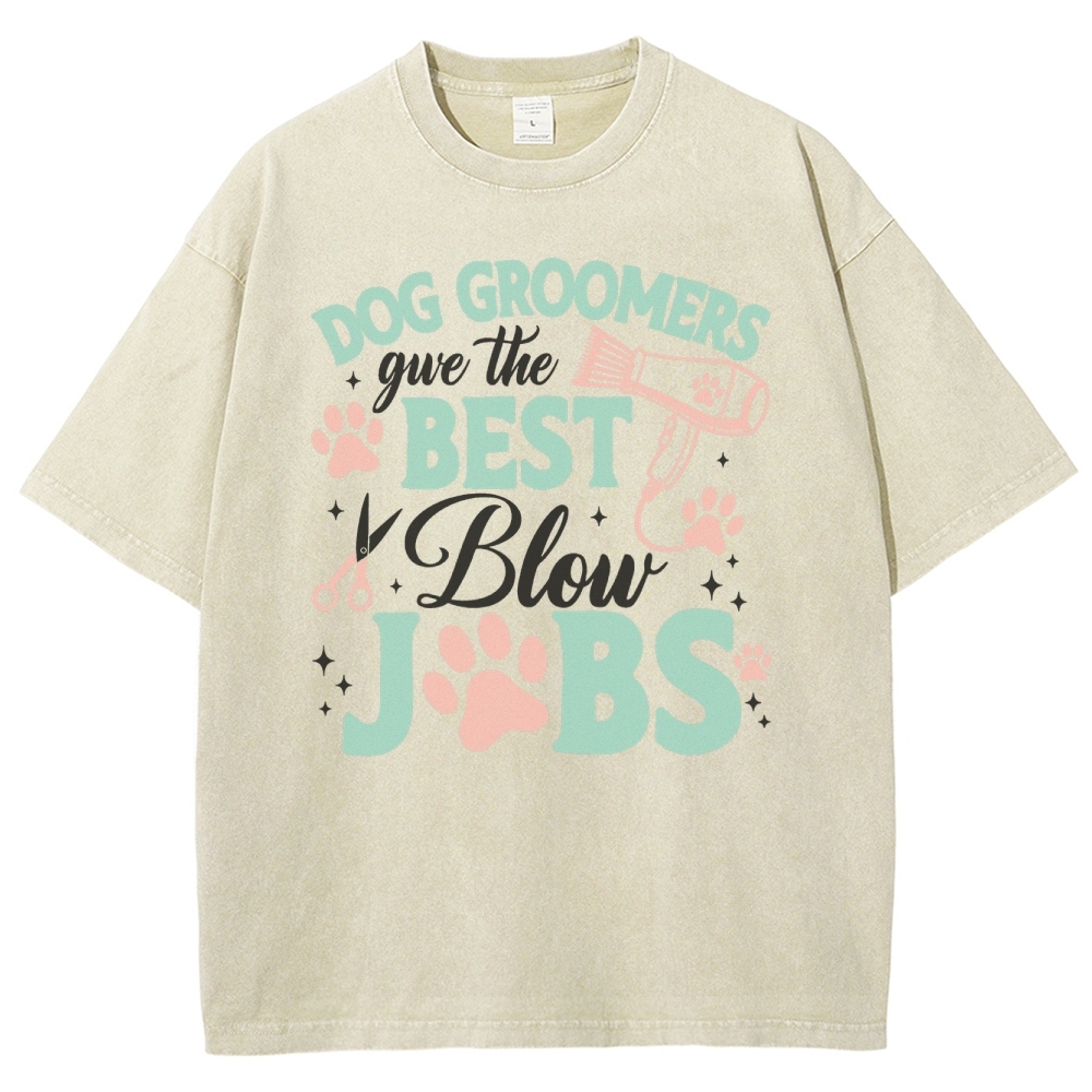 Dog Groomers Unisex Fit Washed T-Shirt Customscool