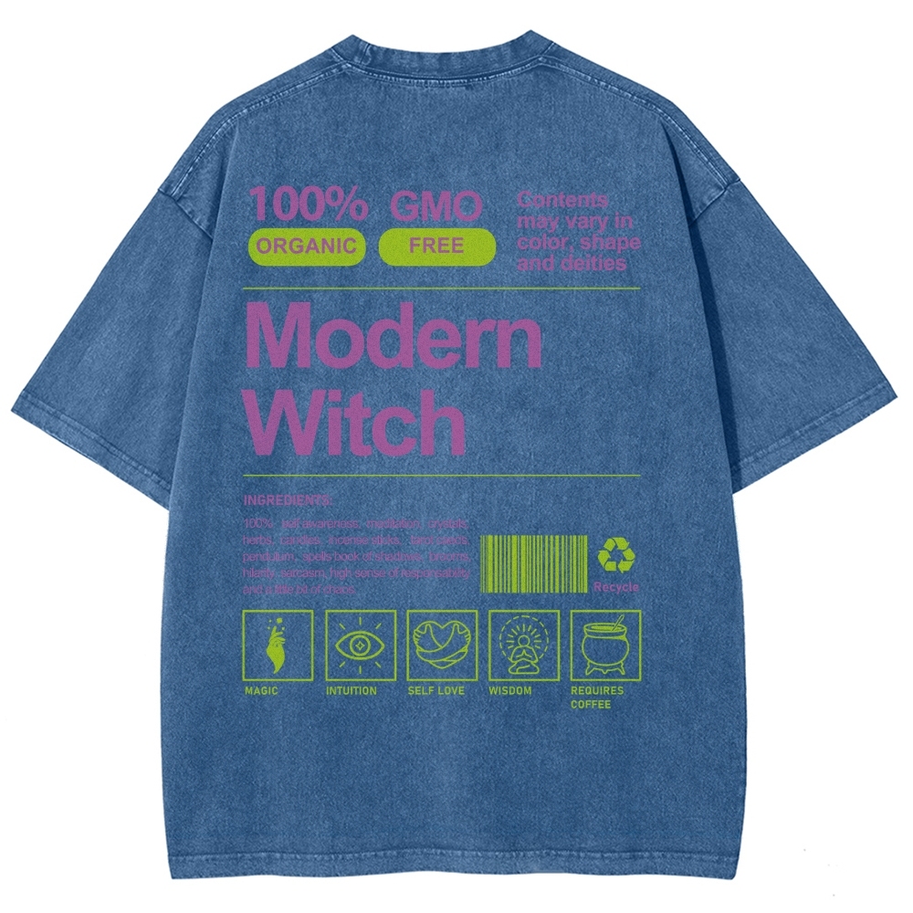 Modern Witch Unisex Fit Washed T-Shirt Customscool