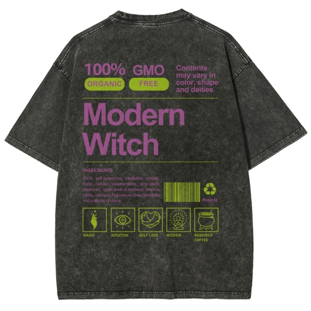 Modern Witch Unisex Fit Washed T-Shirt Customscool