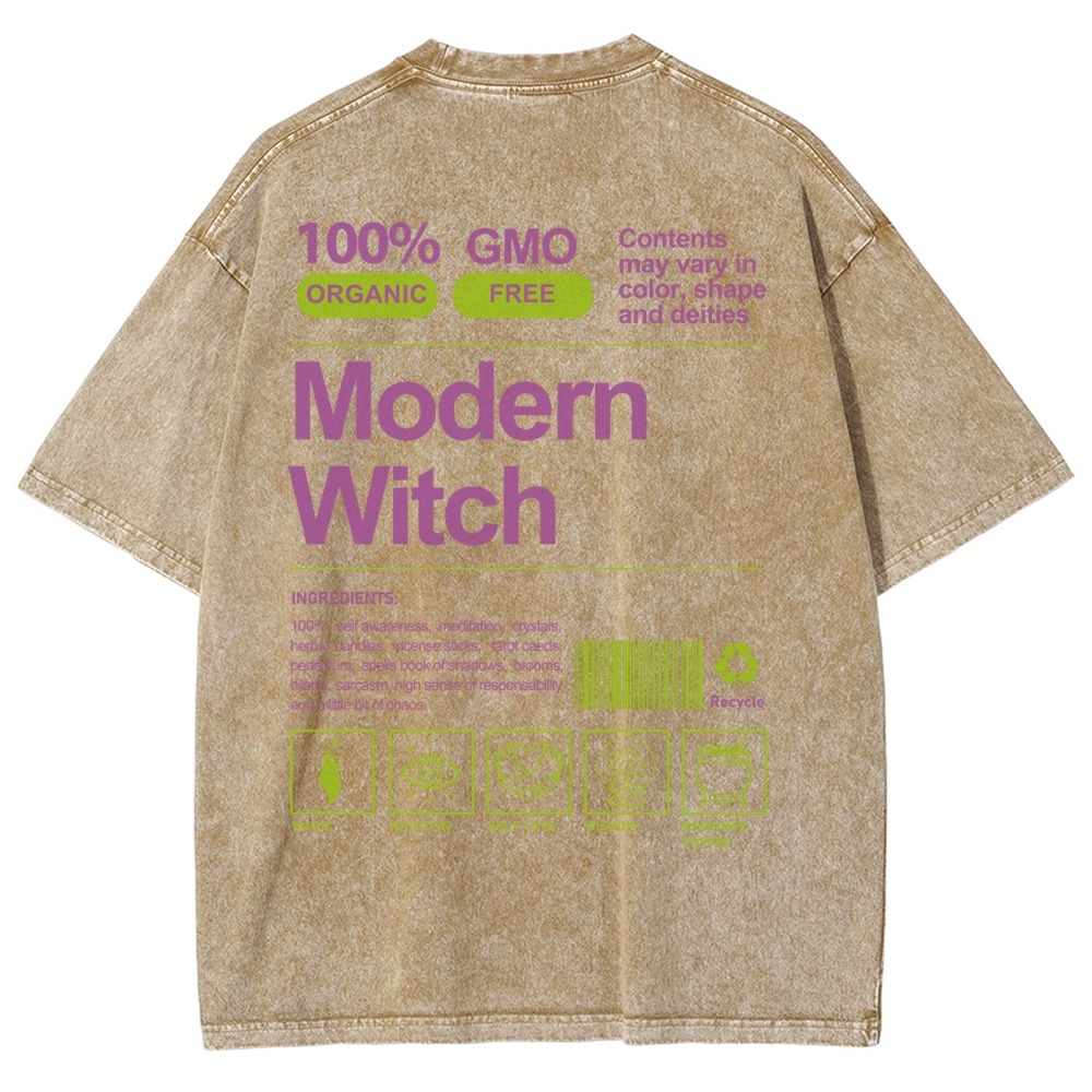 Modern Witch Unisex Fit Washed T-Shirt Customscool