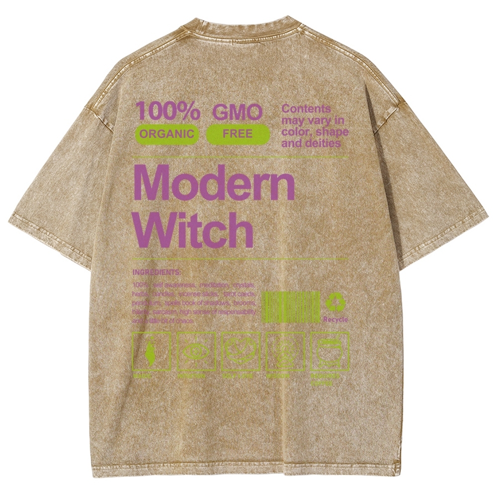 Modern Witch Unisex Fit Washed T-Shirt Customscool