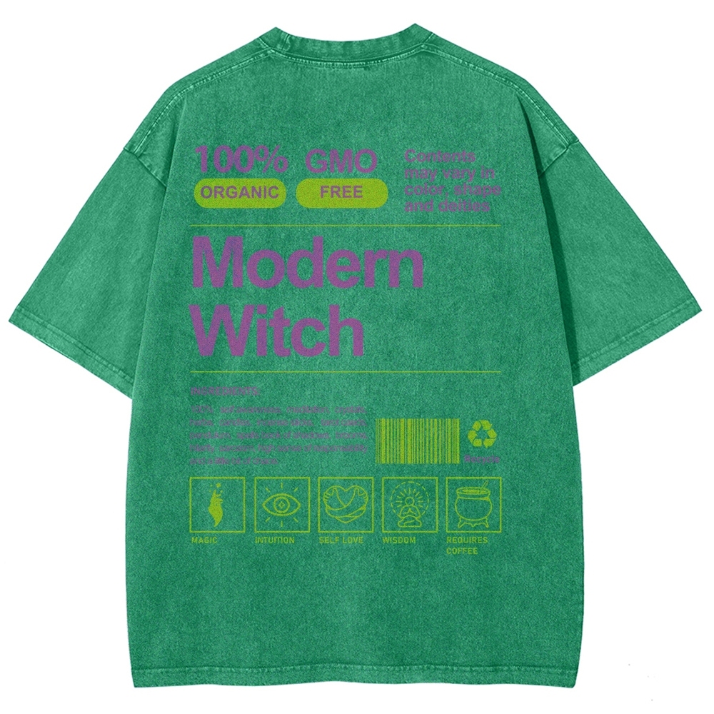 Modern Witch Unisex Fit Washed T-Shirt Customscool