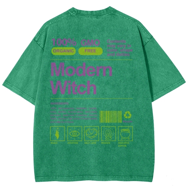 Modern Witch Unisex Fit Washed T-Shirt Customscool