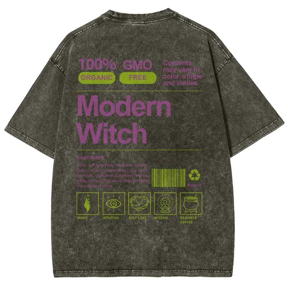 Modern Witch Unisex Fit Washed T-Shirt Customscool