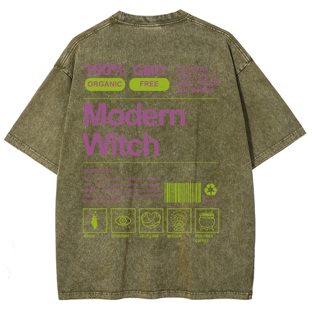 Modern Witch Unisex Fit Washed T-Shirt Customscool