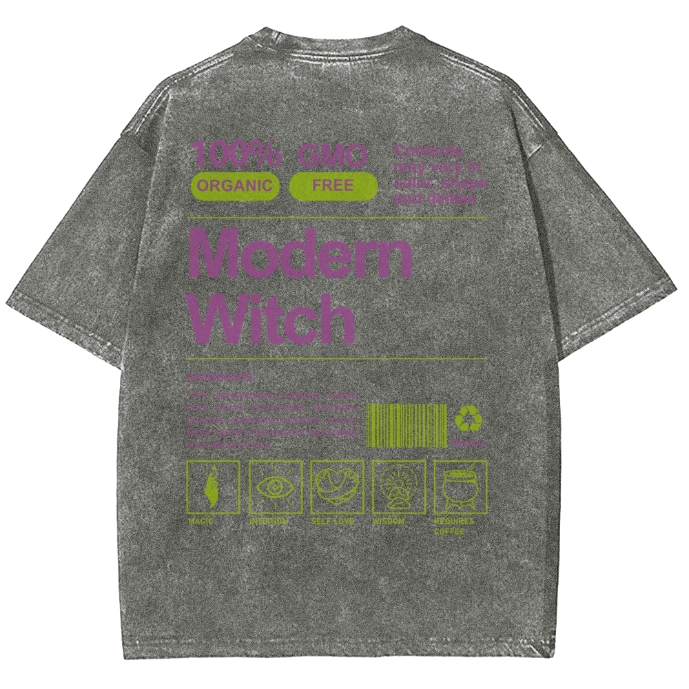 Modern Witch Unisex Fit Washed T-Shirt Customscool