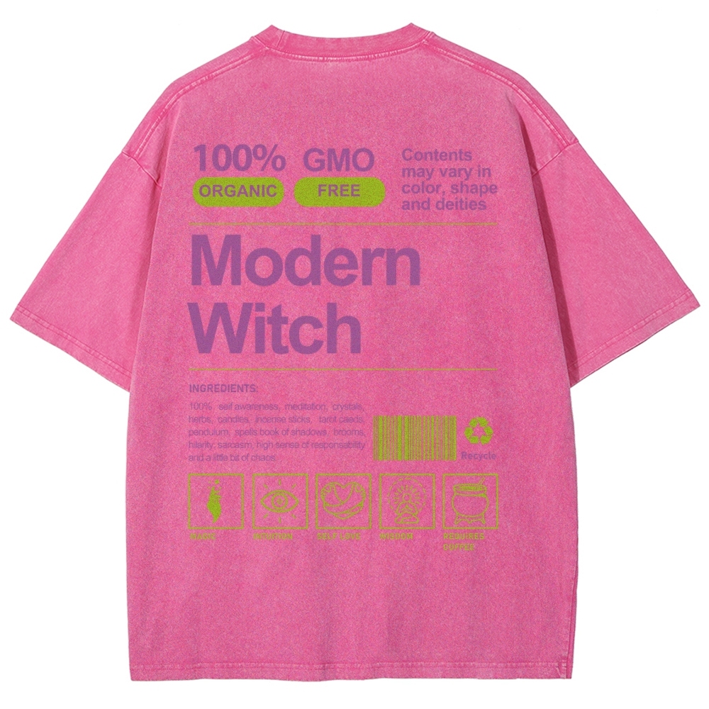 Modern Witch Unisex Fit Washed T-Shirt Customscool