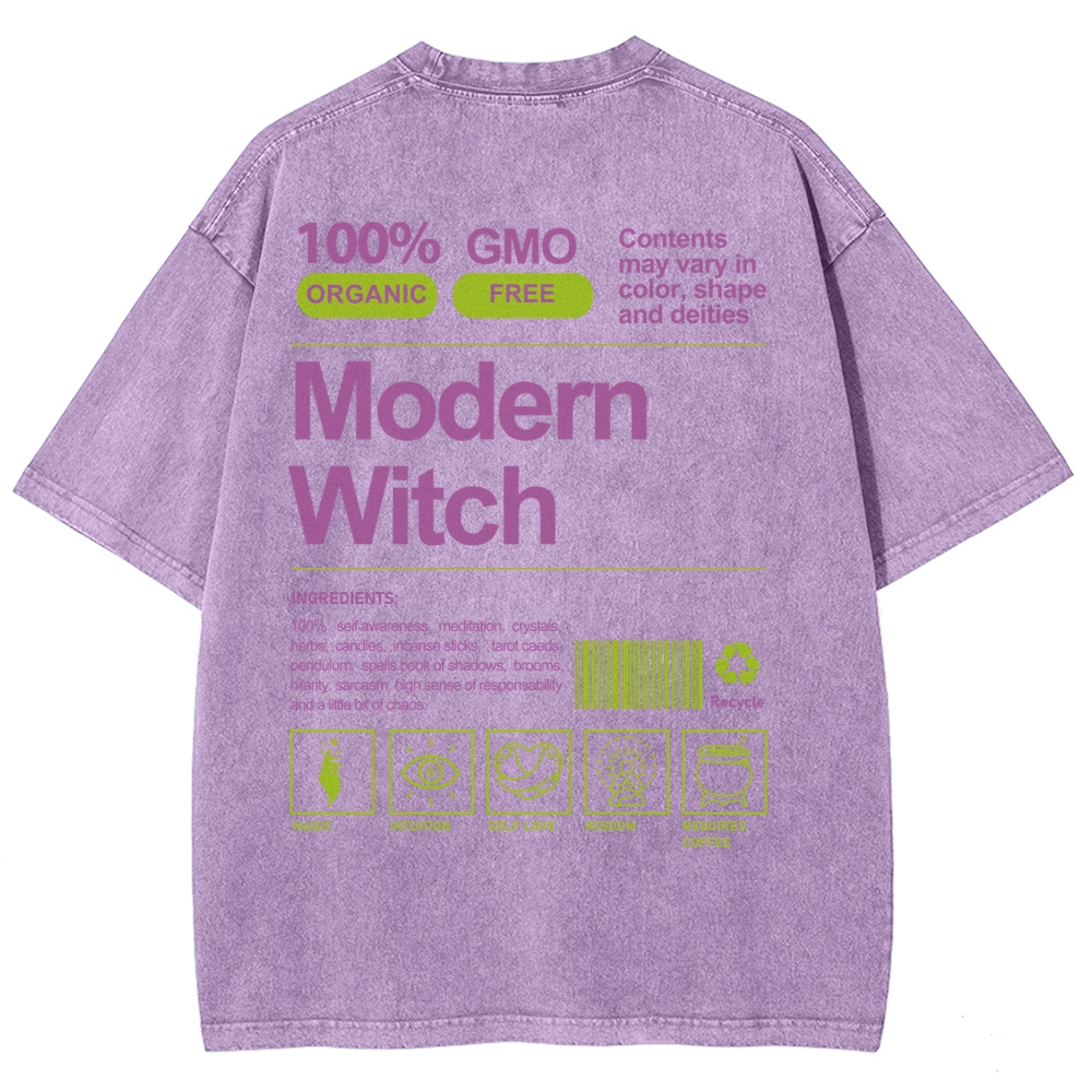 Modern Witch Unisex Fit Washed T-Shirt Customscool