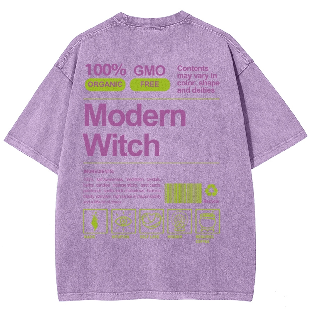 Modern Witch Unisex Fit Washed T-Shirt Customscool