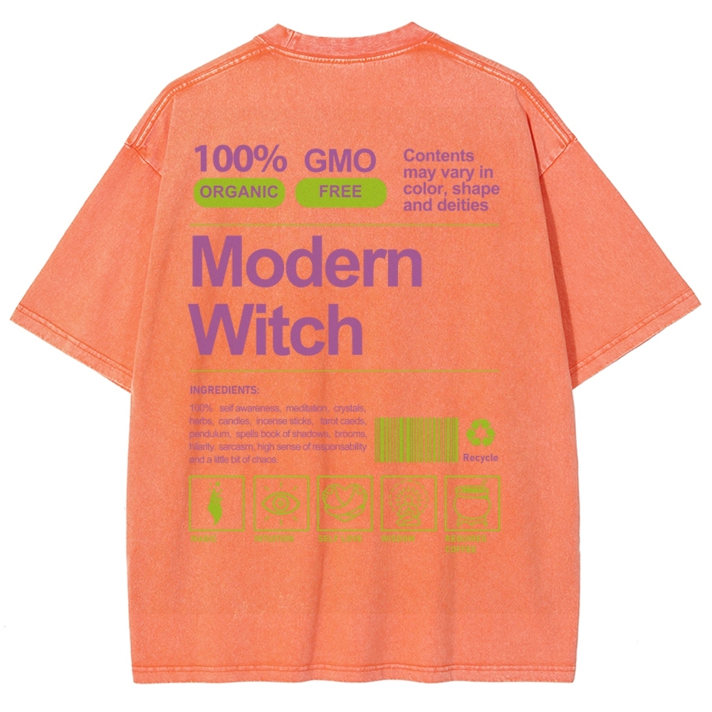 Modern Witch Unisex Fit Washed T-Shirt Customscool