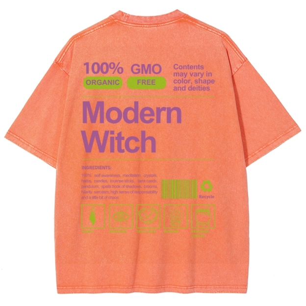 Modern Witch Unisex Fit Washed T-Shirt Customscool