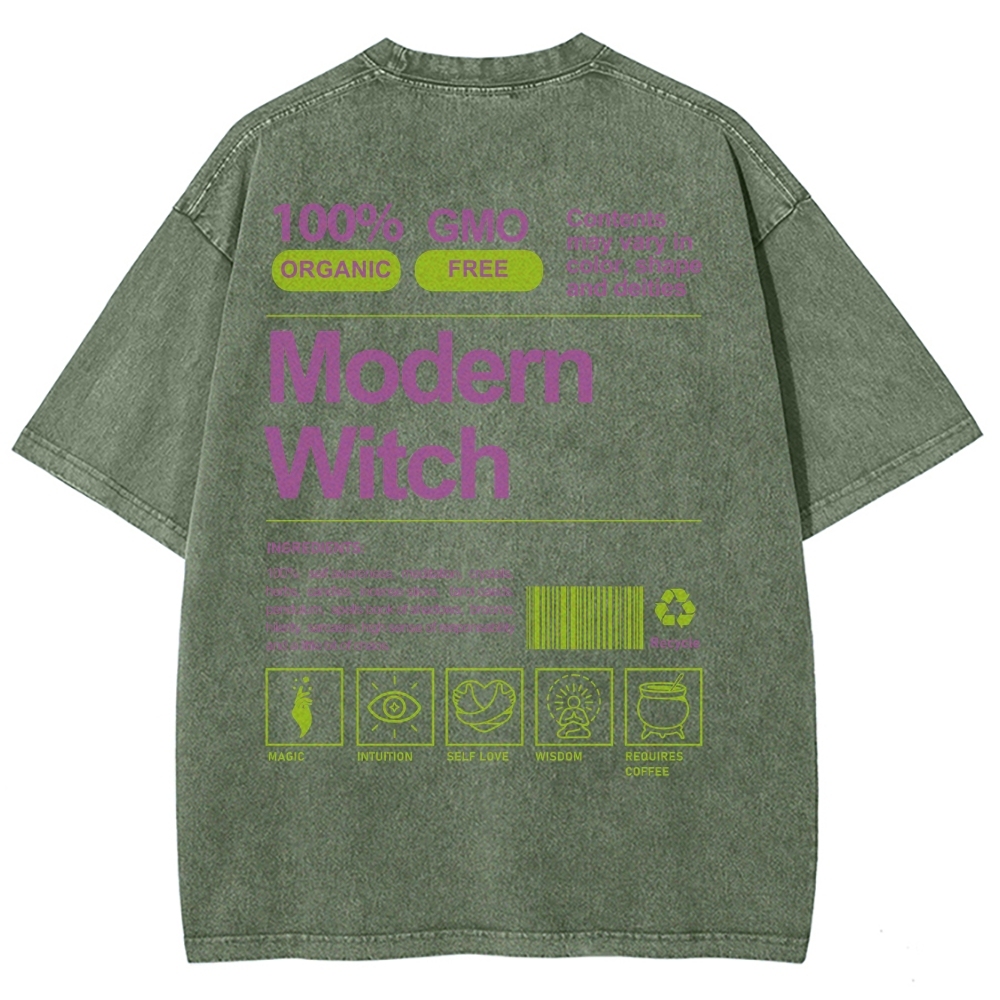 Modern Witch Unisex Fit Washed T-Shirt Customscool