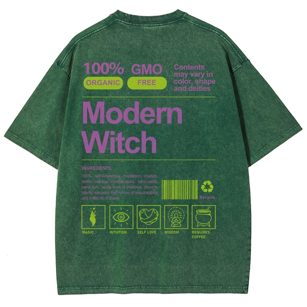 Modern Witch Unisex Fit Washed T-Shirt Customscool