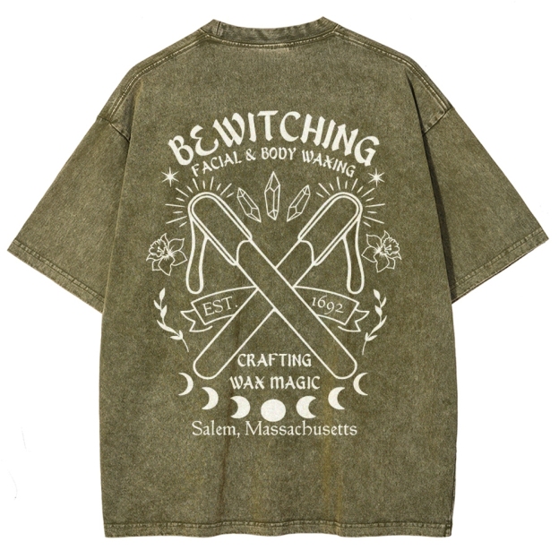 Bewitching Facial Body Waking Crafting Wak Magic Unisex Fit Washed T-Shirt Customscool