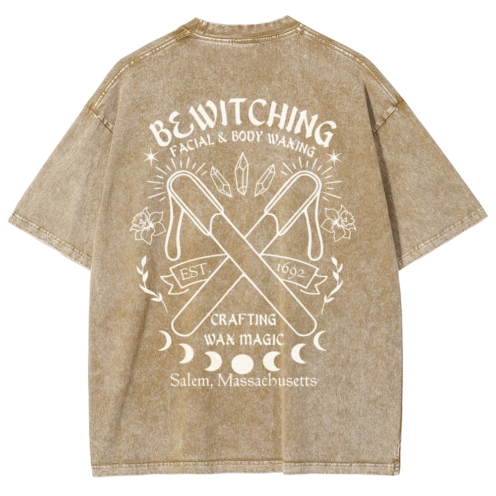 Bewitching Facial Body Waking Crafting Wak Magic Unisex Fit Washed T-Shirt Customscool