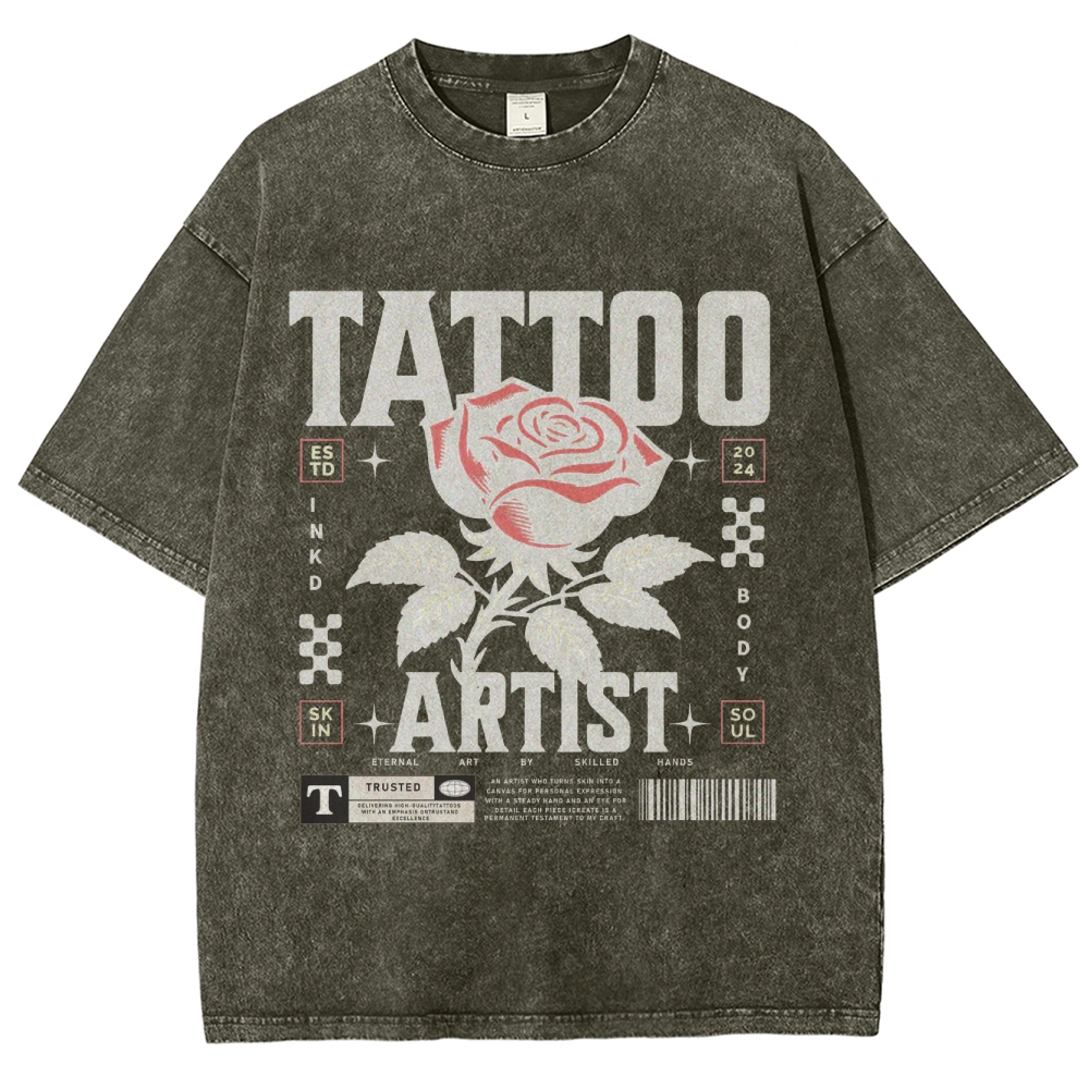 Tattoo Arist Unisex Fit Washed T-Shirt Customscool