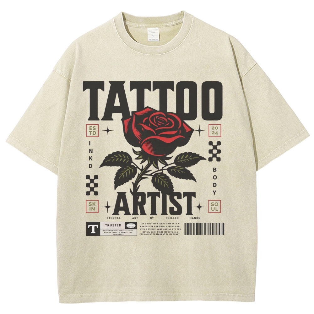 Tattoo Arist Unisex Fit Washed T-Shirt Customscool
