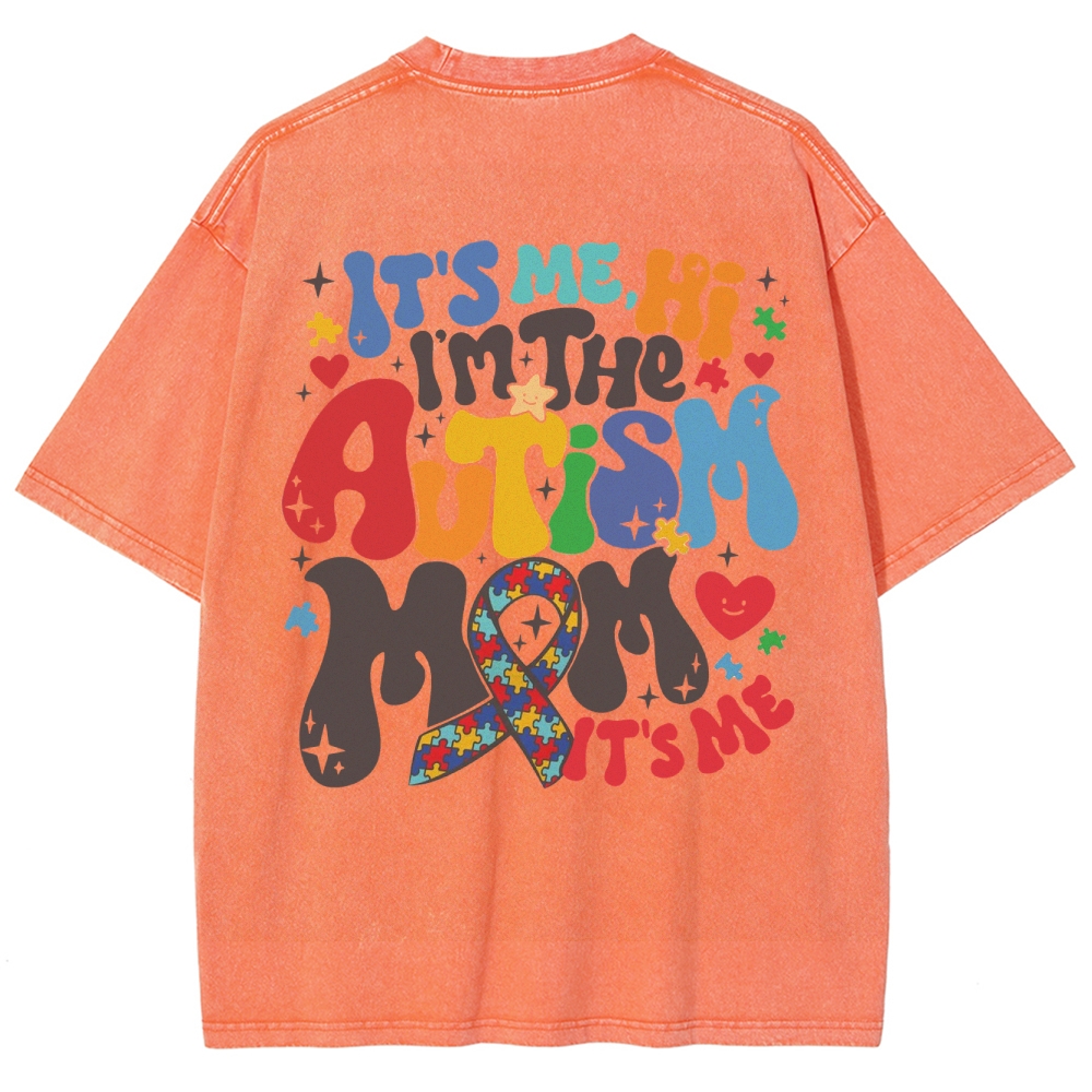 Autism Mom Unisex Fit Washed T-Shirt Customscool