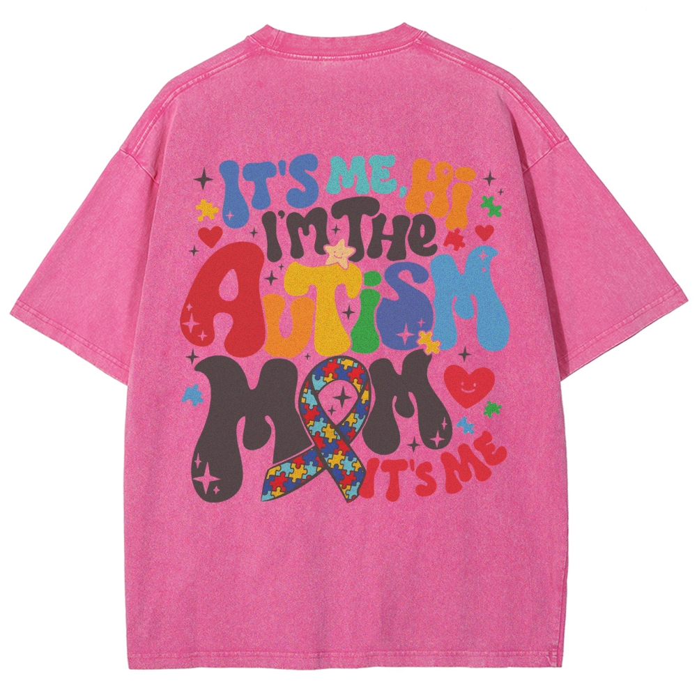 Autism Mom Unisex Fit Washed T-Shirt Customscool