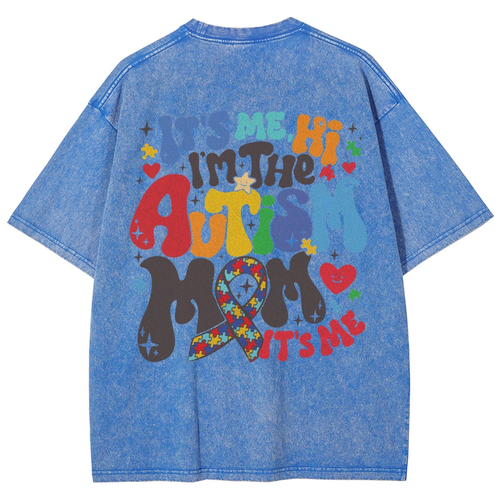Autism Mom Unisex Fit Washed T-Shirt Customscool