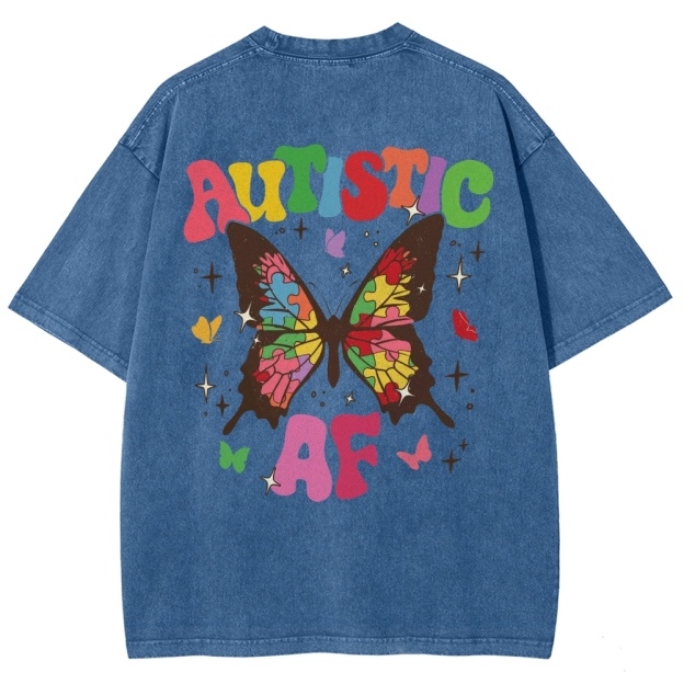 Autistic Unisex Fit Washed T-Shirt Customscool