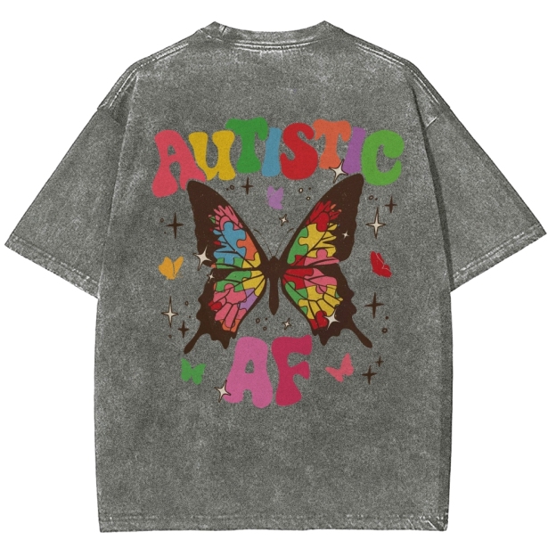 Autistic Unisex Fit Washed T-Shirt Customscool