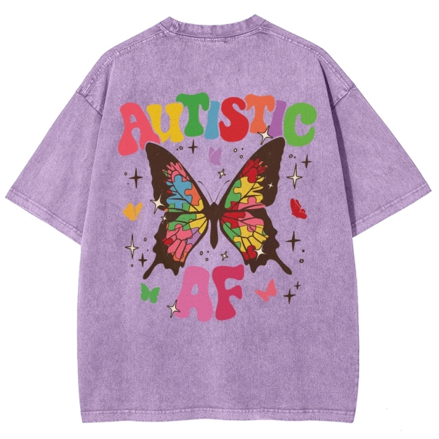 Autistic Unisex Fit Washed T-Shirt Customscool