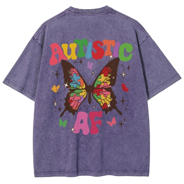 Autistic Unisex Fit Washed T-Shirt Customscool