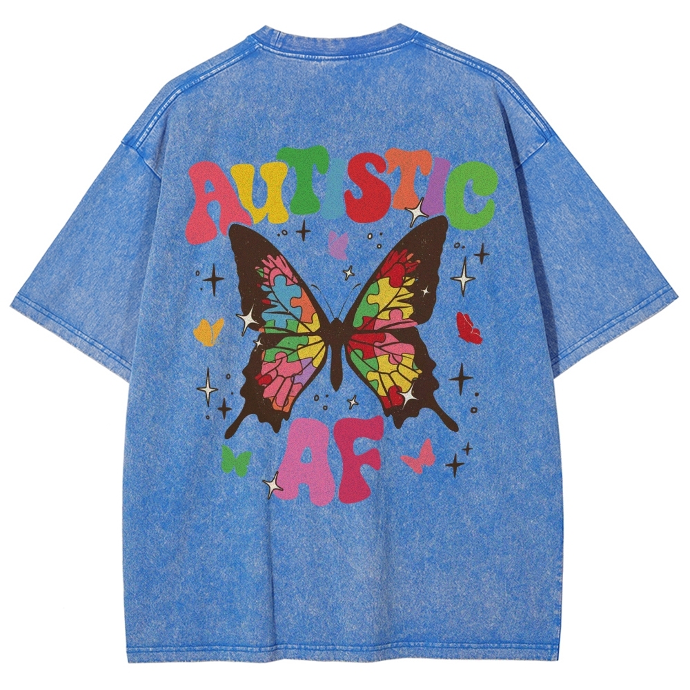 Autistic Unisex Fit Washed T-Shirt Customscool